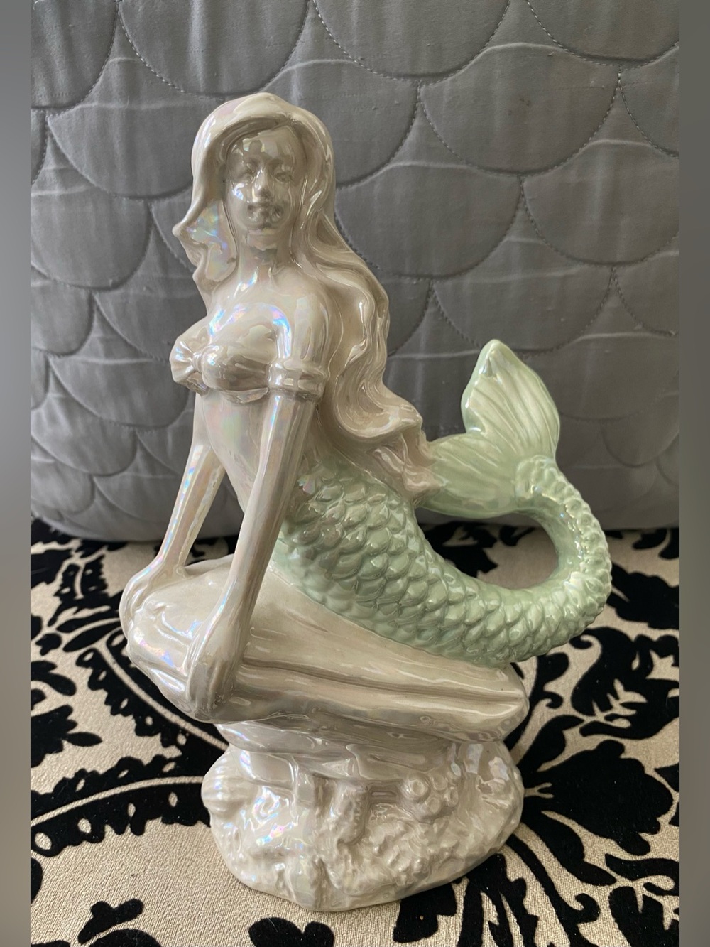 Iridescent ceramic Mermaid potpourri holder & decoration piece